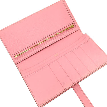 エルメス HERMES ベアンスフレ ローズコンフェッティ ヴォーエプソン 長財布 ゴールド金具 二つ折り財布