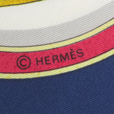 エルメス HERMES カレ90 CARRE ネイビー×ホワイト×マルチカラー シルク スカーフ 【Quimporte le flacon/香水瓶】