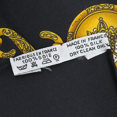 エルメス HERMES カレ90 CARRE ブラック×マルチカラー シルク スカーフ 【LES TAMBOURS/タンブールの太鼓】