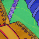 エルメス HERMES カレ90 CARRE パープル×グリーン×レッド シルク スカーフ 【Etendards et Bonnieres/旗】