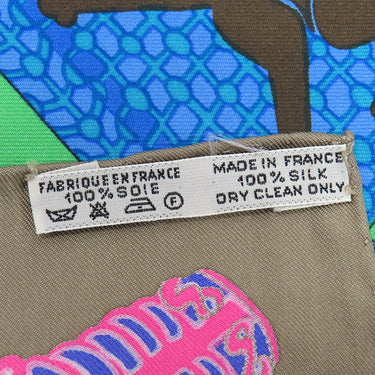 エルメス HERMES カレ90 CARRE パープル×グリーン×レッド シルク スカーフ 【Etendards et Bonnieres/旗】