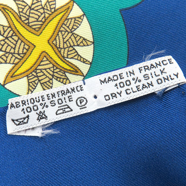 エルメス HERMES カレ90 CARRE ネイビー×グリーン シルク スカーフ 【LE ROY SOLEIL/太陽王】