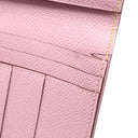 エルメス HERMES ベアンスフレ ヴェルソ ライム×モーヴシルベストル ヴォーエプソン 長財布 シルバー金具 黄色 ピンク バイカラー 二つ折財布