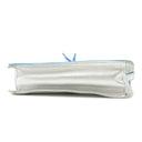 ミュウミュウ MIU MIU ロゴエンボス ショルダ― メタリックブルー×シルバー レザー ショルダーバッグ バイカラー 肩掛け