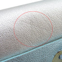 ミュウミュウ MIU MIU ロゴエンボス ショルダ― メタリックブルー×シルバー レザー ショルダーバッグ バイカラー 肩掛け