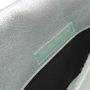 ミュウミュウ MIU MIU ロゴエンボス ショルダ― メタリックブルー×シルバー レザー ショルダーバッグ バイカラー 肩掛け