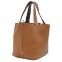 エルメス HERMES ピコタンロックMM エクラ ゴールド×エベンヌ トリヨンクレマンス スイフト ハンドバッグ シルバー金具 茶