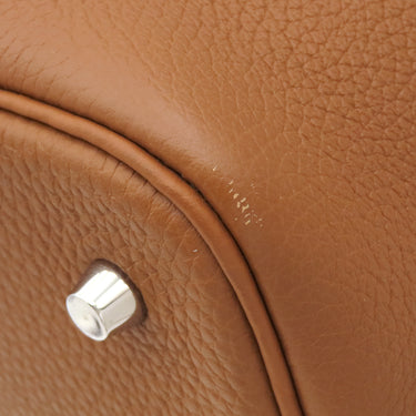 エルメス HERMES ピコタンロックMM エクラ ゴールド×エベンヌ トリヨンクレマンス スイフト ハンドバッグ シルバー金具 茶