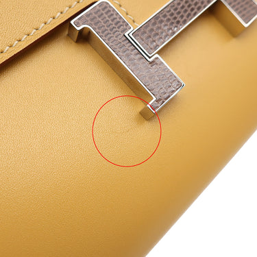 エルメス HERMES コンスタンス ロング パイユ×アガット リザード タデラクト 長財布 シルバー金具 二つ折り財布