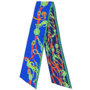 エルメス HERMES マキシツイリー ブルー×グリーン シルク スカーフ 【BRIDES de GALA/式典用馬勒】