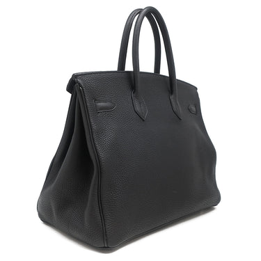 エルメス HERMES バーキン35 ブラック トゴ ハンドバッグ シルバー金具 黒