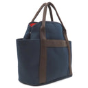 エルメス HERMES サックドパンサージュ グルーム ネイビー×オレンジ コットン ポリウレタン ポリアミド 2WAYバッグ シルバー金具 紺 ショルダー トート