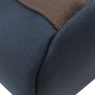 エルメス HERMES サックドパンサージュ グルーム ネイビー×オレンジ コットン ポリウレタン ポリアミド 2WAYバッグ シルバー金具 紺 ショルダー トート