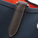 エルメス HERMES サックドパンサージュ グルーム ネイビー×オレンジ コットン ポリウレタン ポリアミド 2WAYバッグ シルバー金具 紺 ショルダー トート