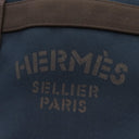 エルメス HERMES サックドパンサージュ グルーム ネイビー×オレンジ コットン ポリウレタン ポリアミド 2WAYバッグ シルバー金具 紺 ショルダー トート