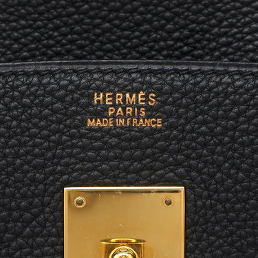 エルメス HERMES バーキン30 ブラック トゴ ハンドバッグ ゴールド金具 黒