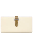 エルメス HERMES ベアンスフレ タッチ ナタ×ベージュサブレ ヴォーエプソン アリゲーター 長財布 シルバー金具 新品 未使用 アイボリー クロコ 二つ折り財布