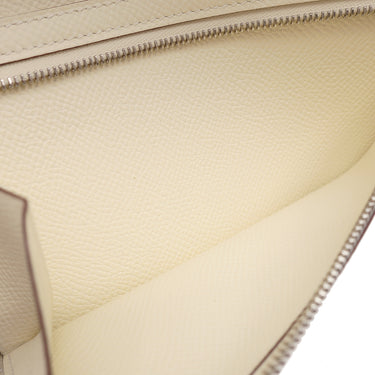エルメス HERMES ベアンスフレ タッチ ナタ×ベージュサブレ ヴォーエプソン アリゲーター 長財布 シルバー金具 新品 未使用 アイボリー クロコ 二つ折り財布