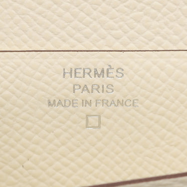 エルメス HERMES ベアンスフレ タッチ ナタ×ベージュサブレ ヴォーエプソン アリゲーター 長財布 シルバー金具 新品 未使用 アイボリー クロコ 二つ折り財布