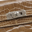 エルメス HERMES ケリーウォレット ロング タバックキャメル アリゲーター 長財布 シルバー金具 茶 クロコ