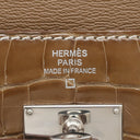 エルメス HERMES ケリーウォレット ロング タバックキャメル アリゲーター 長財布 シルバー金具 茶 クロコ