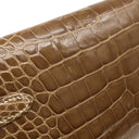 エルメス HERMES ケリーウォレット ロング タバックキャメル アリゲーター 長財布 シルバー金具 茶 クロコ