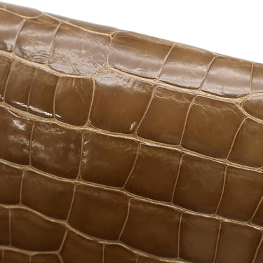 エルメス HERMES ケリーウォレット ロング タバックキャメル アリゲーター 長財布 シルバー金具 茶 クロコ