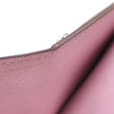 エルメス HERMES ベアンコンパクト ヴェルソ ライム×モーヴシルベストル ヴォーエプソン 二つ折り財布 シルバー金具 黄色 ピンク バイカラー