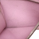 エルメス HERMES ベアンコンパクト ヴェルソ ライム×モーヴシルベストル ヴォーエプソン 二つ折り財布 シルバー金具 黄色 ピンク バイカラー