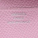エルメス HERMES ベアンコンパクト ヴェルソ ライム×モーヴシルベストル ヴォーエプソン 二つ折り財布 シルバー金具 黄色 ピンク バイカラー