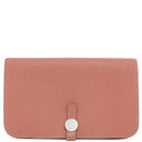 エルメス HERMES ドゴンデュオ ドゴンGM ロージー トゴ 長財布 マットシルバー金具