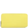 エルメス HERMES アザップロング シルクイン ライム ヴォーエプソン 長財布 シルバー金具 黄色 ラウンドファスナー