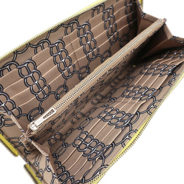 エルメス HERMES アザップロング シルクイン ライム ヴォーエプソン 長財布 シルバー金具 黄色 ラウンドファスナー