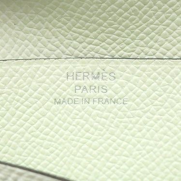 エルメス HERMES ベアンコンパクト ヴェルソ ヴェールコミック×ヴェールフィズ ヴォーエプソン 二つ折り財布 シルバー金具 緑 バイカラー