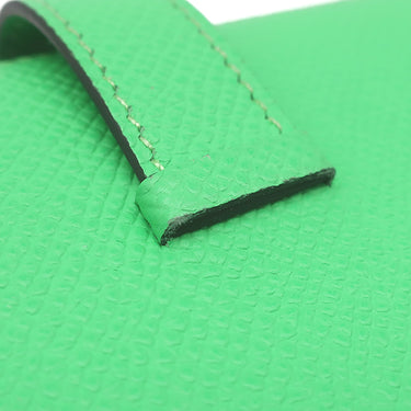 エルメス HERMES ベアンコンパクト ヴェルソ ヴェールコミック×ヴェールフィズ ヴォーエプソン 二つ折り財布 シルバー金具 緑 バイカラー