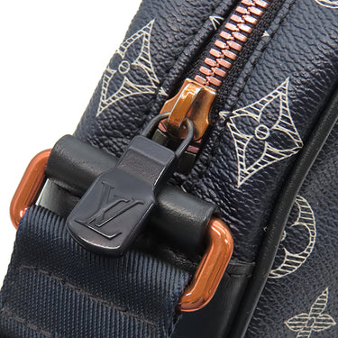 ルイヴィトン LOUIS VUITTON ダヌーブ PM アップサイドダウン M43678 ネイビー モノグラムキャンバス モノグラムインクキャンバス ショルダーバッグ 紺 メタリック金具