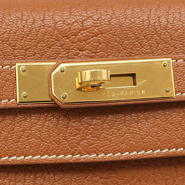 エルメス HERMES ケリー28 外縫い ゴールド シェーブル 2WAYバッグ ゴールド金具