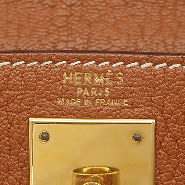 エルメス HERMES ケリー28 外縫い ゴールド シェーブル 2WAYバッグ ゴールド金具