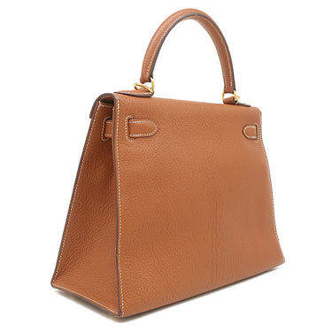 エルメス HERMES ケリー28 外縫い ゴールド シェーブル 2WAYバッグ ゴールド金具