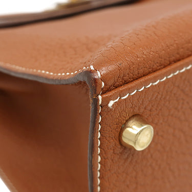 エルメス HERMES ケリー28 外縫い ゴールド シェーブル 2WAYバッグ ゴールド金具