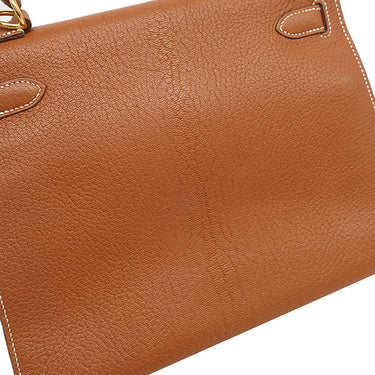 エルメス HERMES ケリー28 外縫い ゴールド シェーブル 2WAYバッグ ゴールド金具