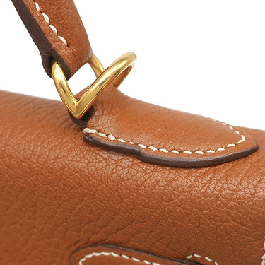 エルメス HERMES ケリー28 外縫い ゴールド シェーブル 2WAYバッグ ゴールド金具