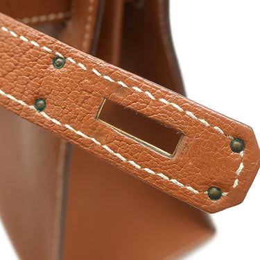 エルメス HERMES ケリー28 外縫い ゴールド シェーブル 2WAYバッグ ゴールド金具