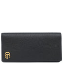 グッチ GUCCI GGマーモント 二つ折り 436923 ブラック レザー 長財布 ヴィンテージ金具 黒