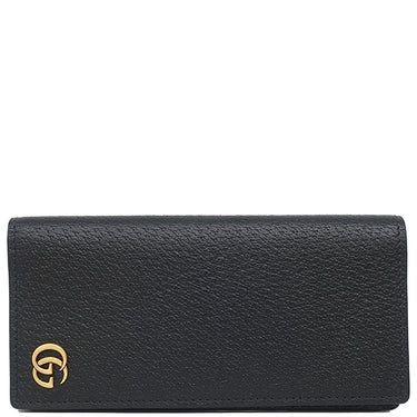 グッチ GUCCI GGマーモント 二つ折り 436923 ブラック レザー 長財布 ヴィンテージ金具 黒