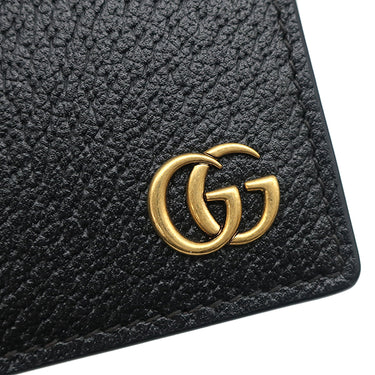 グッチ GUCCI GGマーモント 二つ折り 436923 ブラック レザー 長財布 ヴィンテージ金具 黒