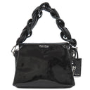 ミュウミュウ MIU MIU チェーン ハンドバッグ 5BH019 NERO エナメル レザー 2WAYバッグ シルバー金具 黒 ハンドバッグ ショルダー