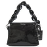 ミュウミュウ MIU MIU チェーン ハンドバッグ 5BH019 NERO エナメル レザー 2WAYバッグ シルバー金具 黒 ハンドバッグ ショルダー