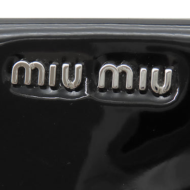 ミュウミュウ MIU MIU チェーン ハンドバッグ 5BH019 NERO エナメル レザー 2WAYバッグ シルバー金具 黒 ハンドバッグ ショルダー