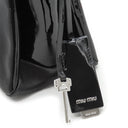 ミュウミュウ MIU MIU チェーン ハンドバッグ 5BH019 NERO エナメル レザー 2WAYバッグ シルバー金具 黒 ハンドバッグ ショルダー